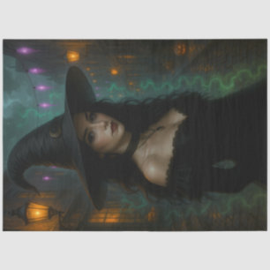 Papel De Seda Encantadora Bruja Gótica en Midnight Street