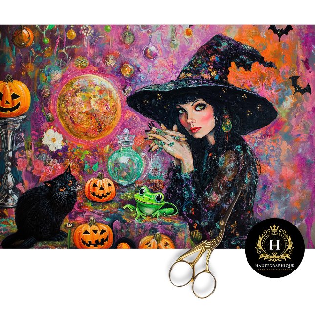 Papel De Seda Encantadora página de calabaza para la Bruja Hallo (Subido por el creador)