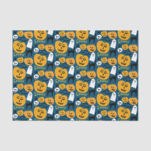 Papel De Seda Encantadoras calabazas de Halloween Fantasma