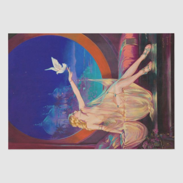 Papel De Seda Encantamiento de la concubina árabe Chica Pinup (Anverso)