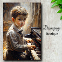 Encanto Antiguo Decoupage Prodigio del Piano