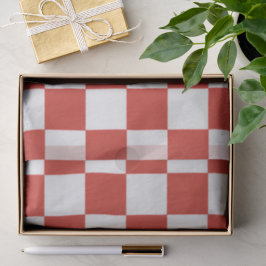 Papel De Seda Encanto Atemporal Rojo y Blanco a Cuadros Alegre