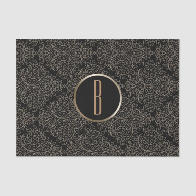 Papel De Seda Encanto Rústico Arpillera Real Damasco Chic Monogr (Anverso)