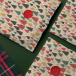 Papel De Seda Encanto vintage: Patrón de árbol de Navidad<br><div class="desc">Envuelva sus regalos de vacaciones con elegancia intemporal con nuestro papel de tejidos "Encanto de la Vintage", que presenta un patrón nostálgico inspirado en los motivos clásicos de los Navidades. Con un fondo de papel rústico, adornan la superficie encantadores dibujos de líneas de árboles de Navidad en amarillo, verde, rojo...</div>