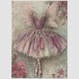 Papel De Seda Enchanted Christmas Fairy Ballerina Art Decoupage