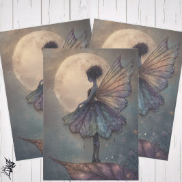 Papel De Seda Enchanted Moonlight Fairy Watercolor Fantasy