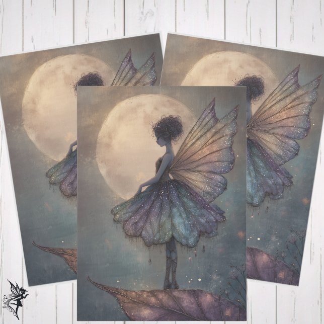 Papel De Seda Enchanted Moonlight Fairy Watercolor Fantasy (Subido por el creador)