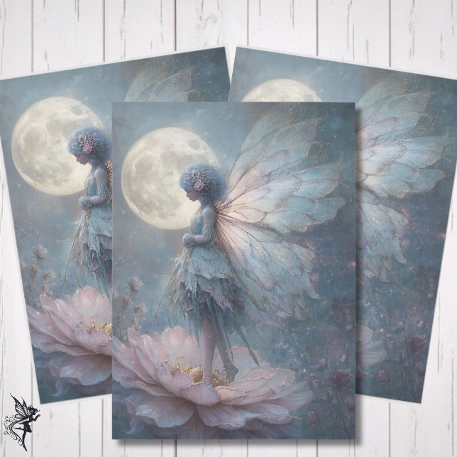 Papel De Seda Enchanted Pink Fairy Watercolor Fantasy Decoupage (Subido por el creador)