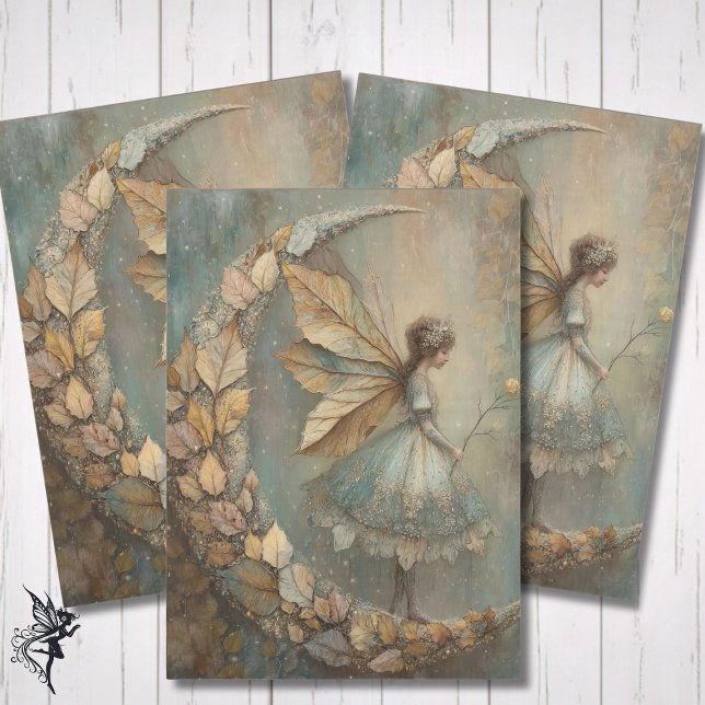 Papel De Seda Enchanted Woodland Leaf Fairy Watercolor Fantasy (Subido por el creador)