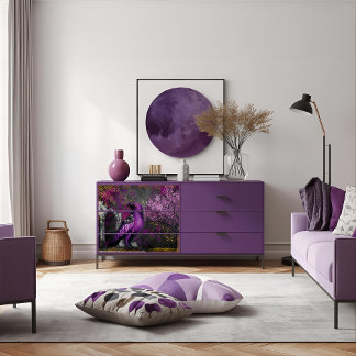 Papel De Seda Enchanting Midnight Purple Crow Garden Decoupage