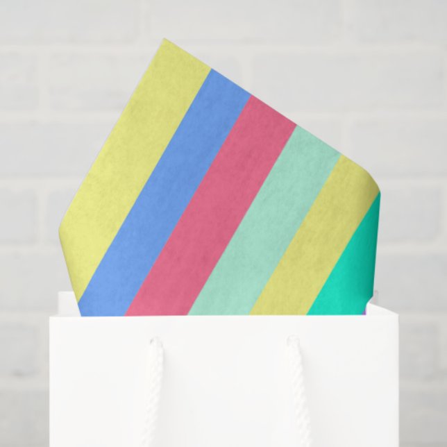 Papel De Seda Energizing Spring Pastel Stripes (Bolsa de regalo)