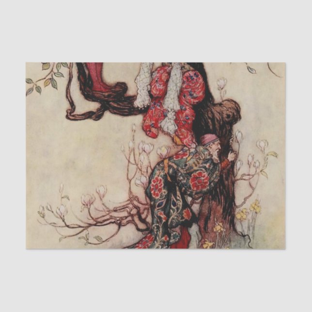 Papel De Seda “Enero ayudando a mayo” de Warwick Goble (Anverso)