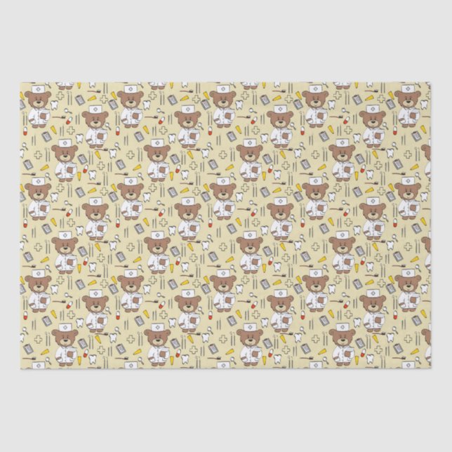 Papel De Seda Enfermera de Teddy Bear (Anverso)