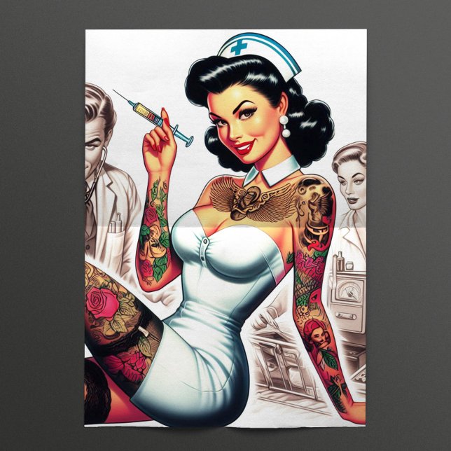 Papel De Seda Enfermera Tatuada Pin-up (Subido por el creador)