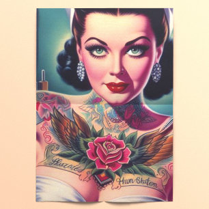 Papel De Seda Enfermero de tatuaje retro