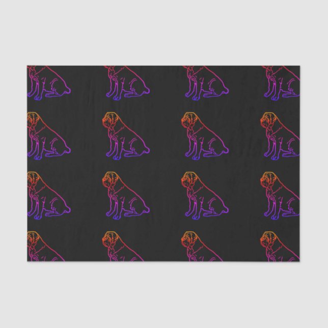 Papel De Seda English Mastiff Neon englische Dogge (Anverso)
