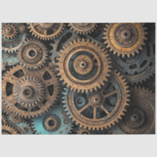 Papel De Seda Engranajes con Pátina Oxidada – Decoupage Steampun