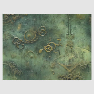 Papel De Seda Engranajes de vapor del viejo mundo Esmeralda