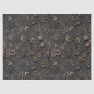 Papel De Seda Engranajes Steampunk, patrón de metal oxidado para