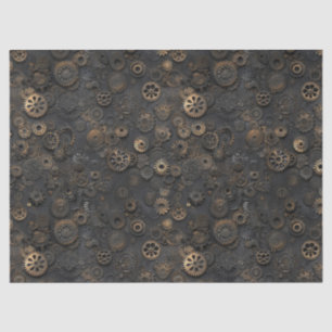 Papel De Seda Engranajes Steampunk, Patrón de Metal Oxidado para