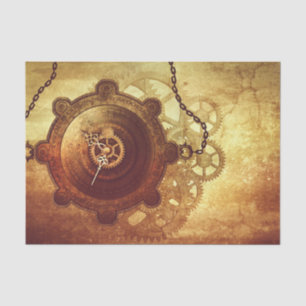 Papel De Seda Engranajes y cadenas de reloj Steampunk