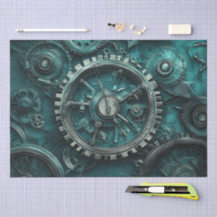 Papel De Seda Engranajes y mecanismo de reloj vintage steampunk