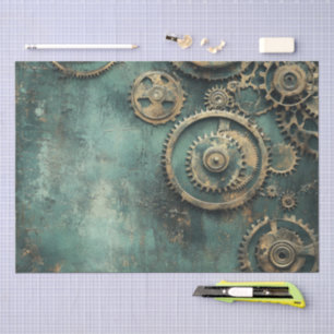 Papel De Seda Engranajes y mecanismo de reloj vintage steampunk