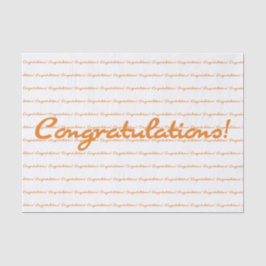 Papel De Seda ¡Enhorabuena! Guión casual del naranja de otoño