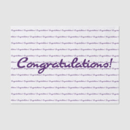 Papel De Seda ¡Enhorabuena! Guión oscuro púrpura casual