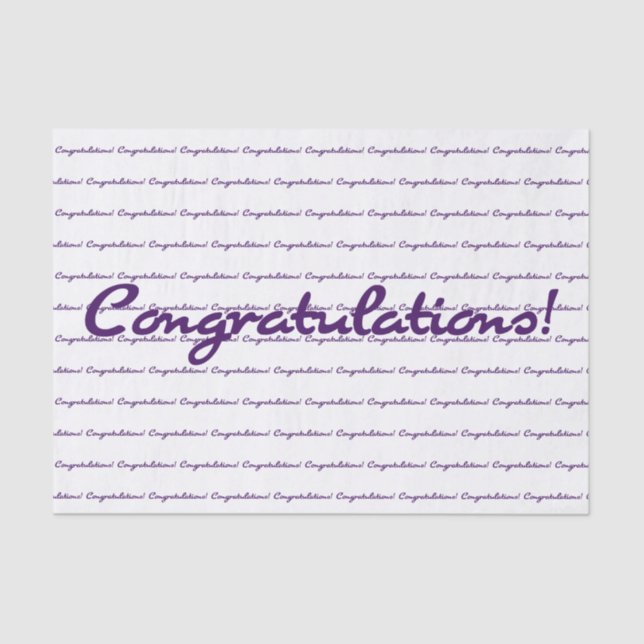 Papel De Seda ¡Enhorabuena! Guión oscuro púrpura casual (Anverso)