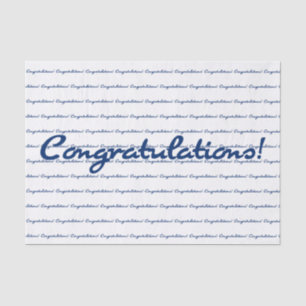 Papel De Seda ¡Enhorabuena! Patrón de repetición azul