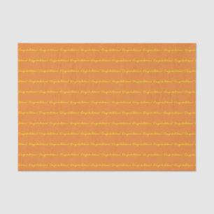 Papel De Seda ¡Enhorabuena! Repetición de guión bajo amarillo