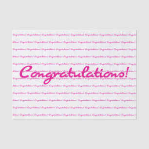 Papel De Seda ¡Enhorabuena! Repetición de guiones casuales rosad