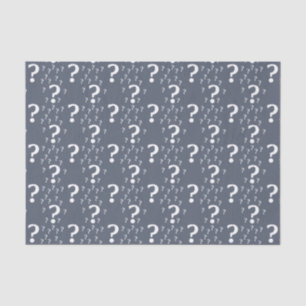 Papel De Seda enigma de enigma de interrogación misterioso azul-