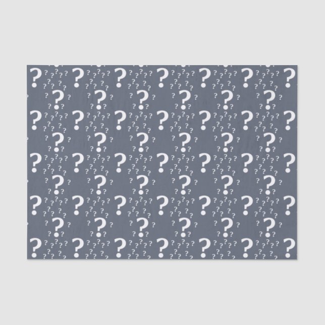 Papel De Seda enigma de enigma de interrogación misterioso azul- (Anverso)