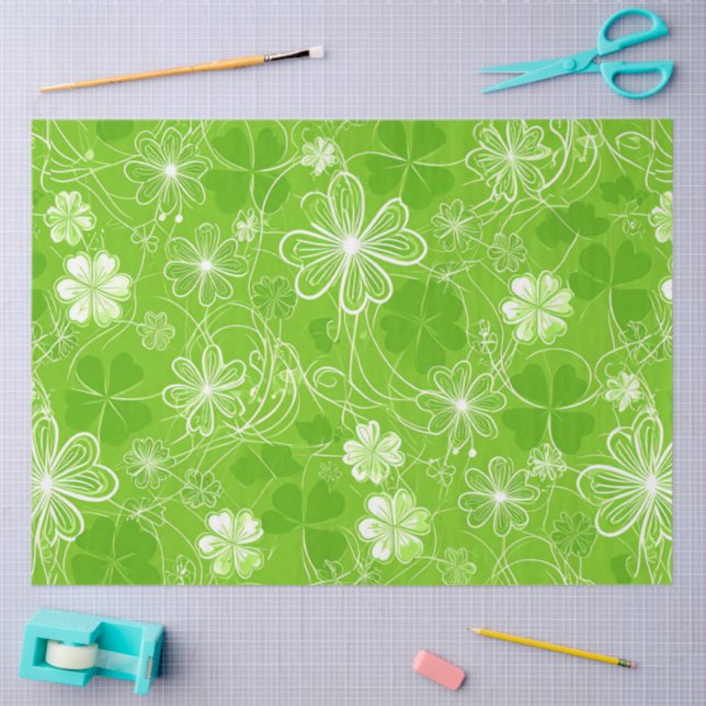 Papel De Seda Enredo de Tréboles (Artesanía)