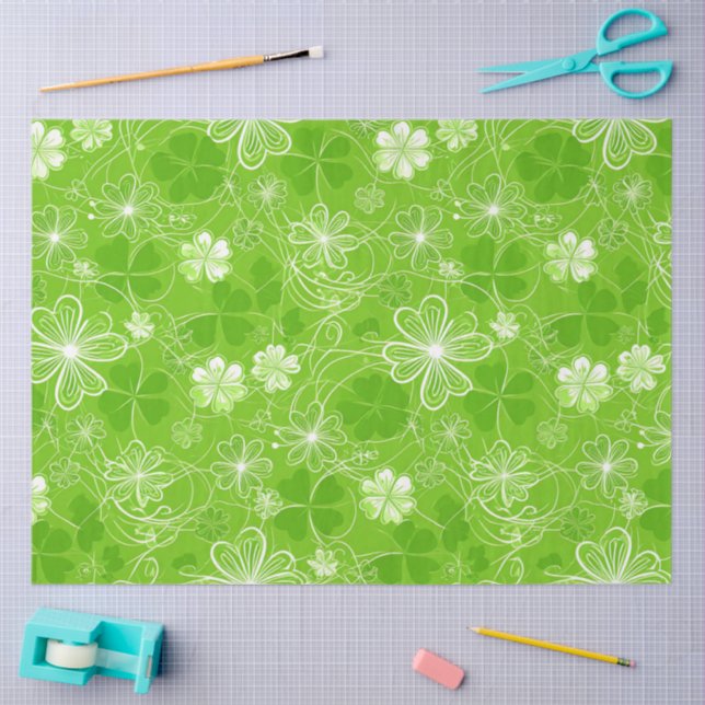 Papel De Seda Enredo de Tréboles (Artesanía)