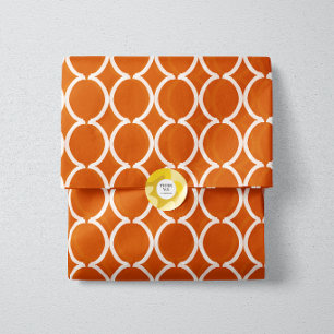Papel De Seda Enrejado geométrico Ogee Naranja Quemada
