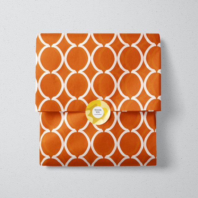 Papel De Seda Enrejado geométrico Ogee Naranja Quemada (Subido por el creador)