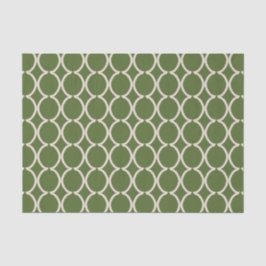 Papel De Seda Enrejado geométrico Ogee Verde Oliva