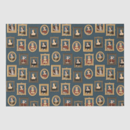 Papel De Seda Enrique VIII Seis mujeres retratos en marcos Verde