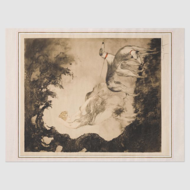 Papel De Seda Enrojecimiento del viento por Louis Icart (Anverso)