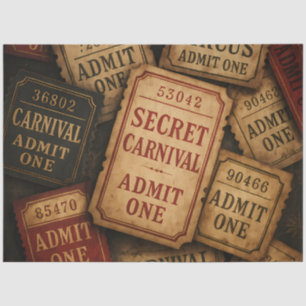 Papel De Seda Entradas de Carnaval Antiguas   Efímero del Circo 