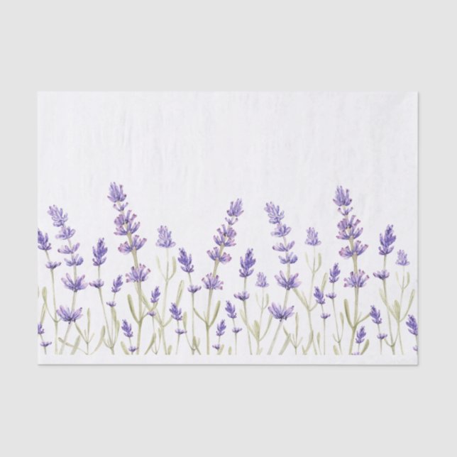 Papel De Seda Envoltura de flores de lavanda (Anverso)