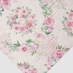 Papel De Seda Envoltura de flores femeninas clásicas rosadas de 
