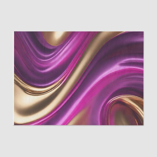 Papel De Seda Envoltura de regalo moderno-Fuchsia morado y oro- (Anverso)