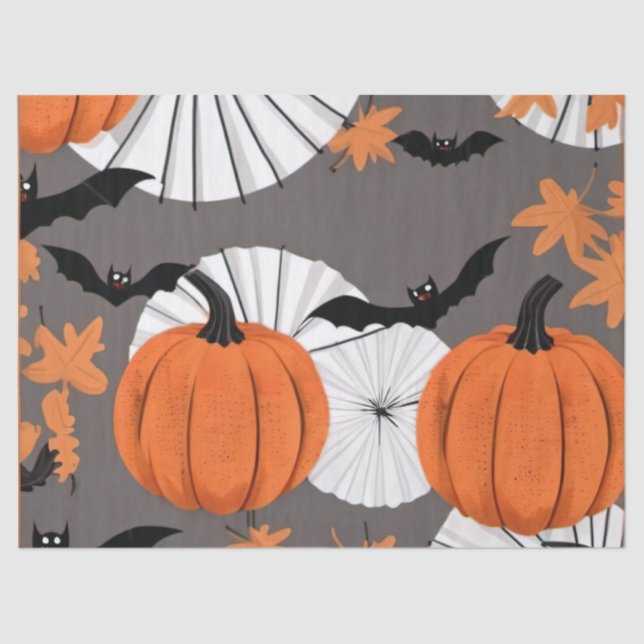 Papel De Seda Envoltura de regalo temática de Halloween: Bats &  (Anverso)