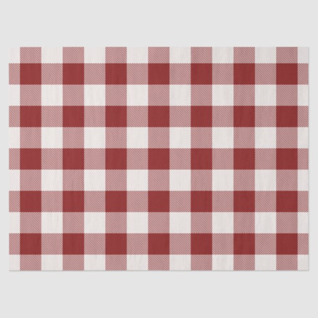 Papel De Seda Envoltura de yeso de gingham rojo festivo (Anverso)