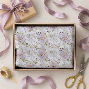 Papel De Seda Envoltura floral de flores silvestres rosadas en a
