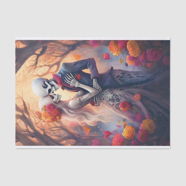 Papel De Seda Envuelto en amor eterno, amantes góticos de Firey (Anverso)